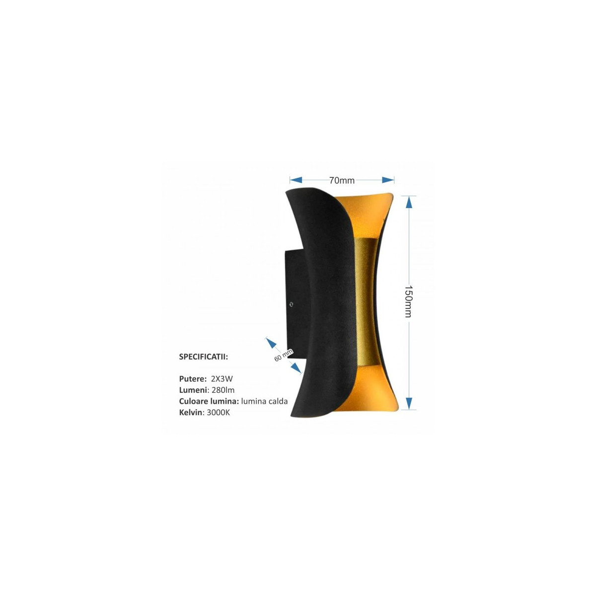 SPN75811 APLICA LED PERETE MAIA 2*3W 280LM