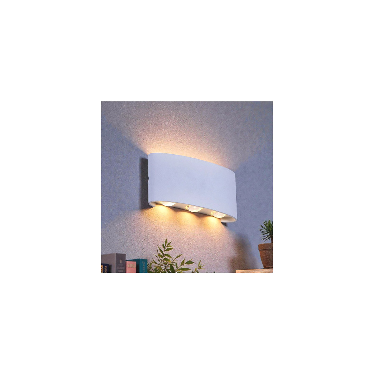 APLICA LED PERETE LUMARO 6W 600LM 3000K ALB 168*78*42MM