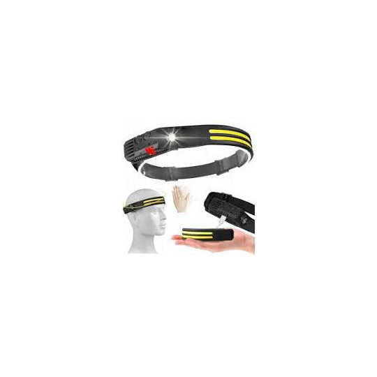 Lanternă frontală USB COB SMD, 10 funcții