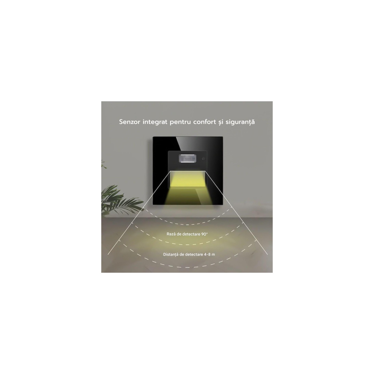 Spot led Scara cu senzor din sticla,negru 1.5W, 1800K-7500K