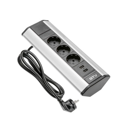 Prelungitor 3 prize, 1.5 metri +2 USB 2.1A,