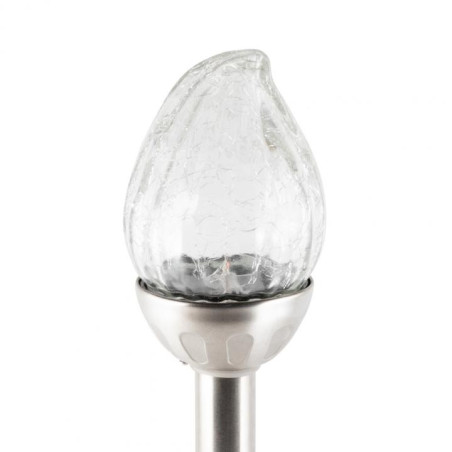 Lampa solara de gradina Home MX 815 LED, inaltime 42 cm, schimbatoare de culoare, metal/sticla