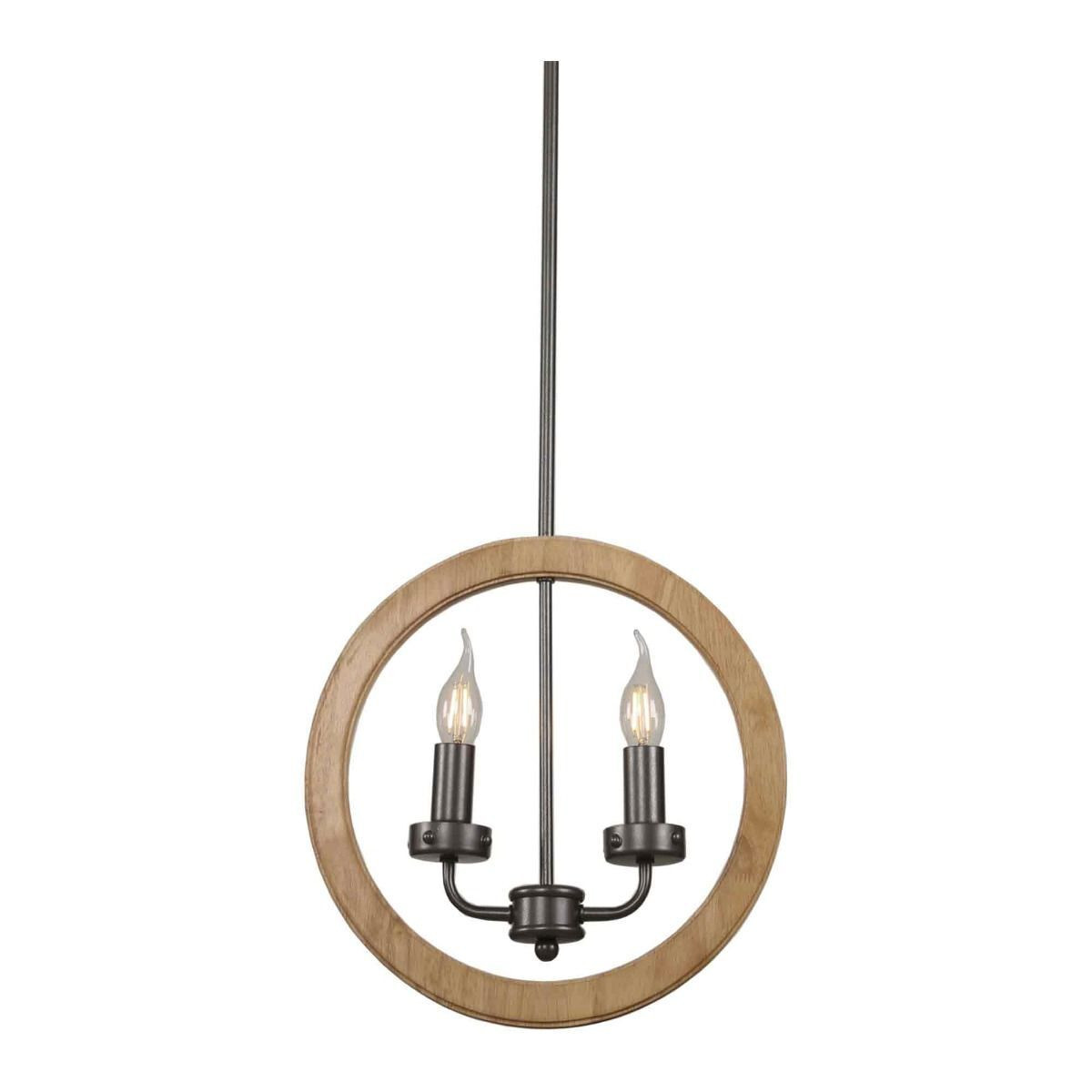 Suspensie CESENA SP2, KL6348, 2xE14, natur, negru