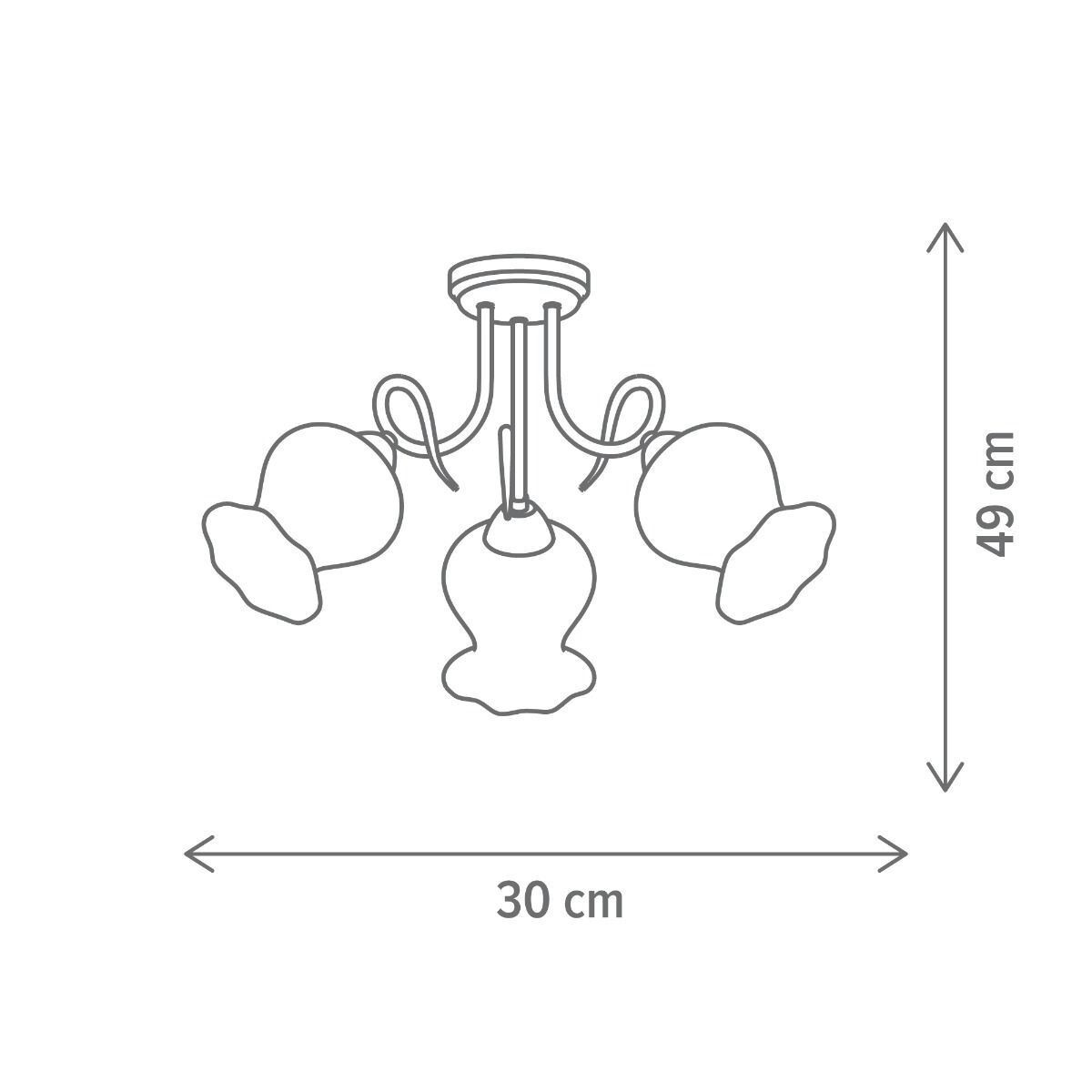 Candelabru COLUMBINE 3, KL103010, 3xE27, alb, alamă antichizată
