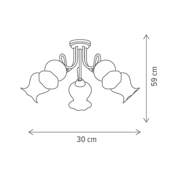 Candelabru COLUMBINE 5, KL105004, 5xE27, alb, alamă antichizată