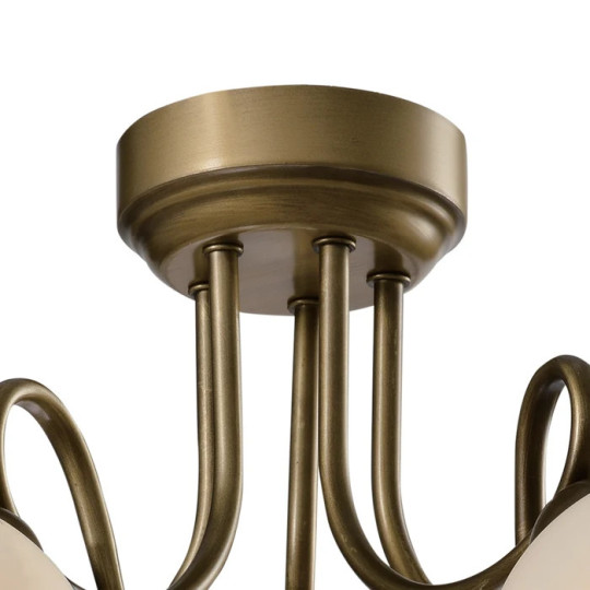 Candelabru COLUMBINE 5, KL105004, 5xE27, alb, alamă antichizată