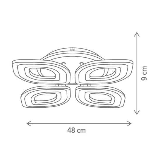 Plafonieră LED DORIS PL2+2, KL151071, 94W, 3000-6500K, alb . 5 ANI GARaNTIE!!!