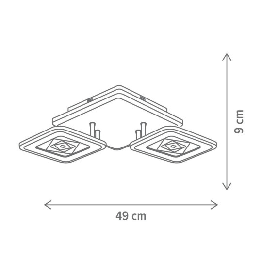 Plafonieră LED ESCAPE PL2, KL151075, 62W, 3000-6500K, alb