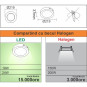 Spot Led aplicat Ø300, 24W,200W, 6400K, lumina rece