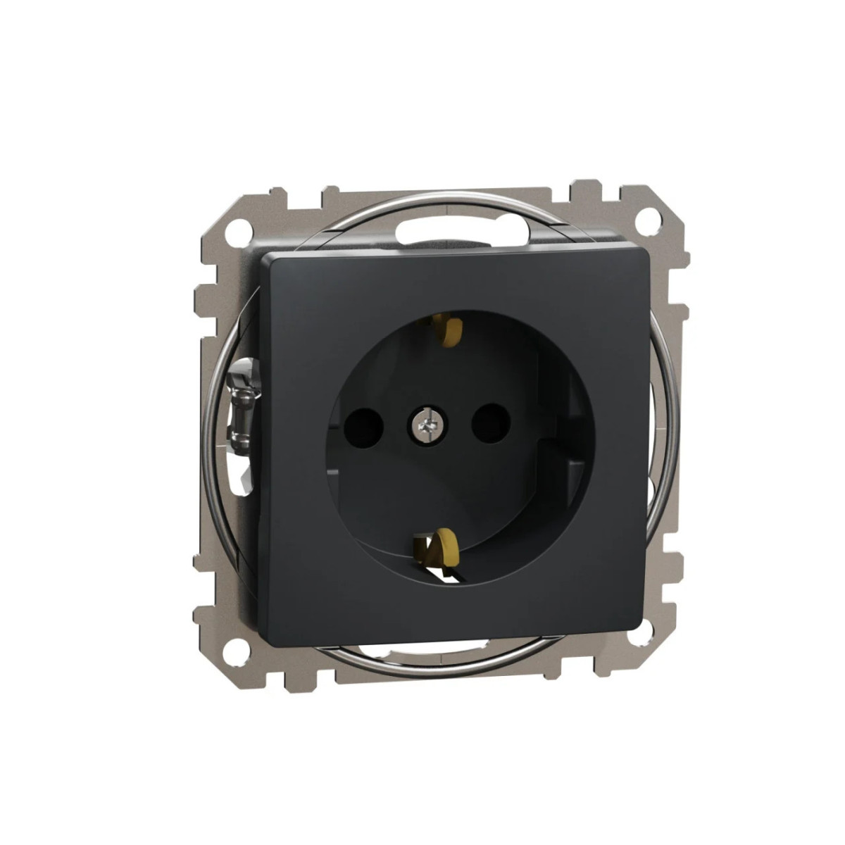 Priza simpla cu impamantare, 16A, IP20, antracit, Schneider Sedna Design