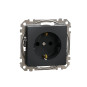 Priza simpla cu impamantare, 16A, IP20, antracit, Schneider Sedna Design