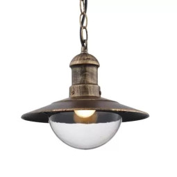 Pendul de exterior 1 x E27 IP44 design modern finisaj auriu antichizat Rivera