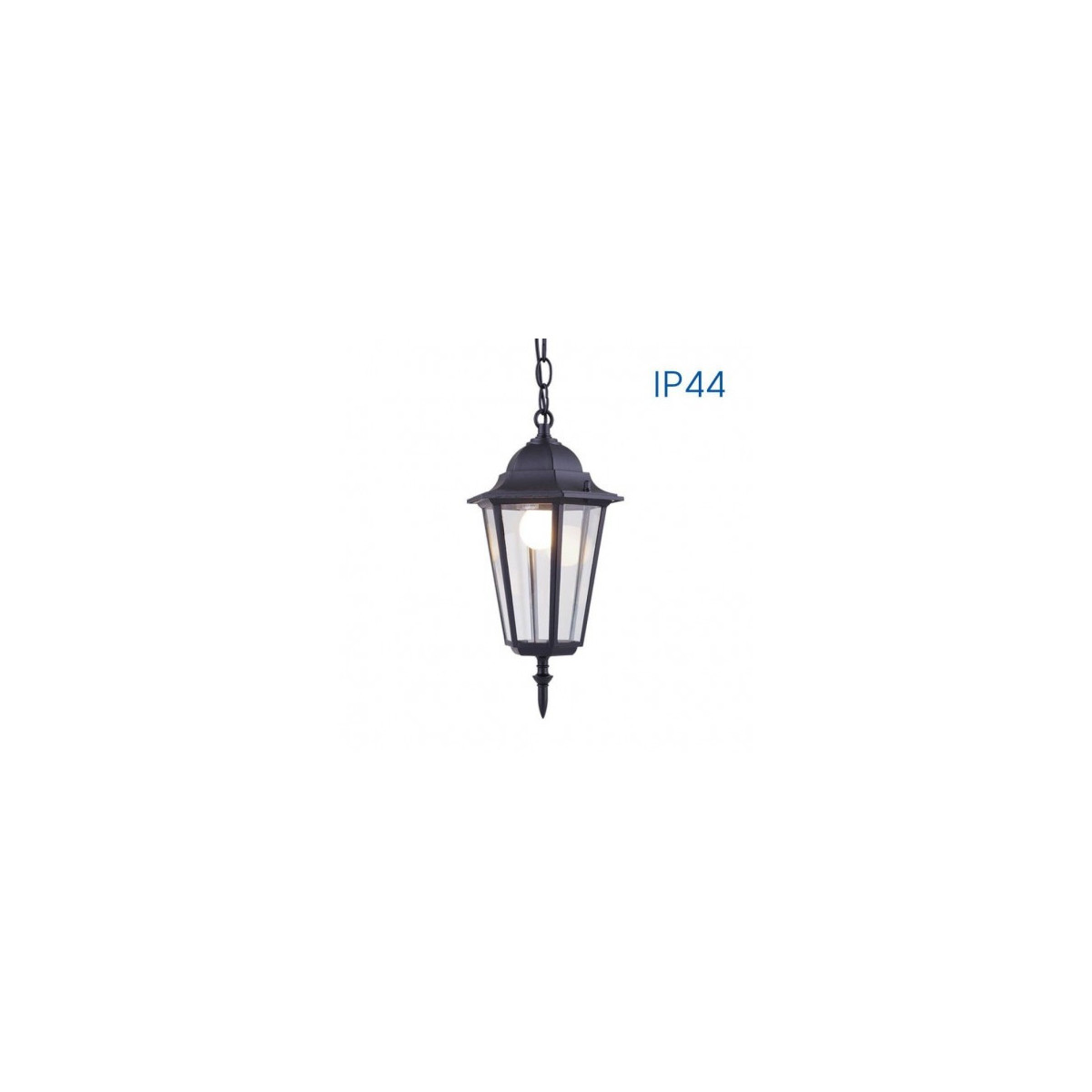 Pendul de exterior, 1 x E27, IP44, design clasic, finisaj negru mat