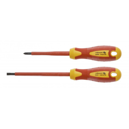 Set de șurubelnițe izolate din 2 piese, 1000 V, oțel S2
