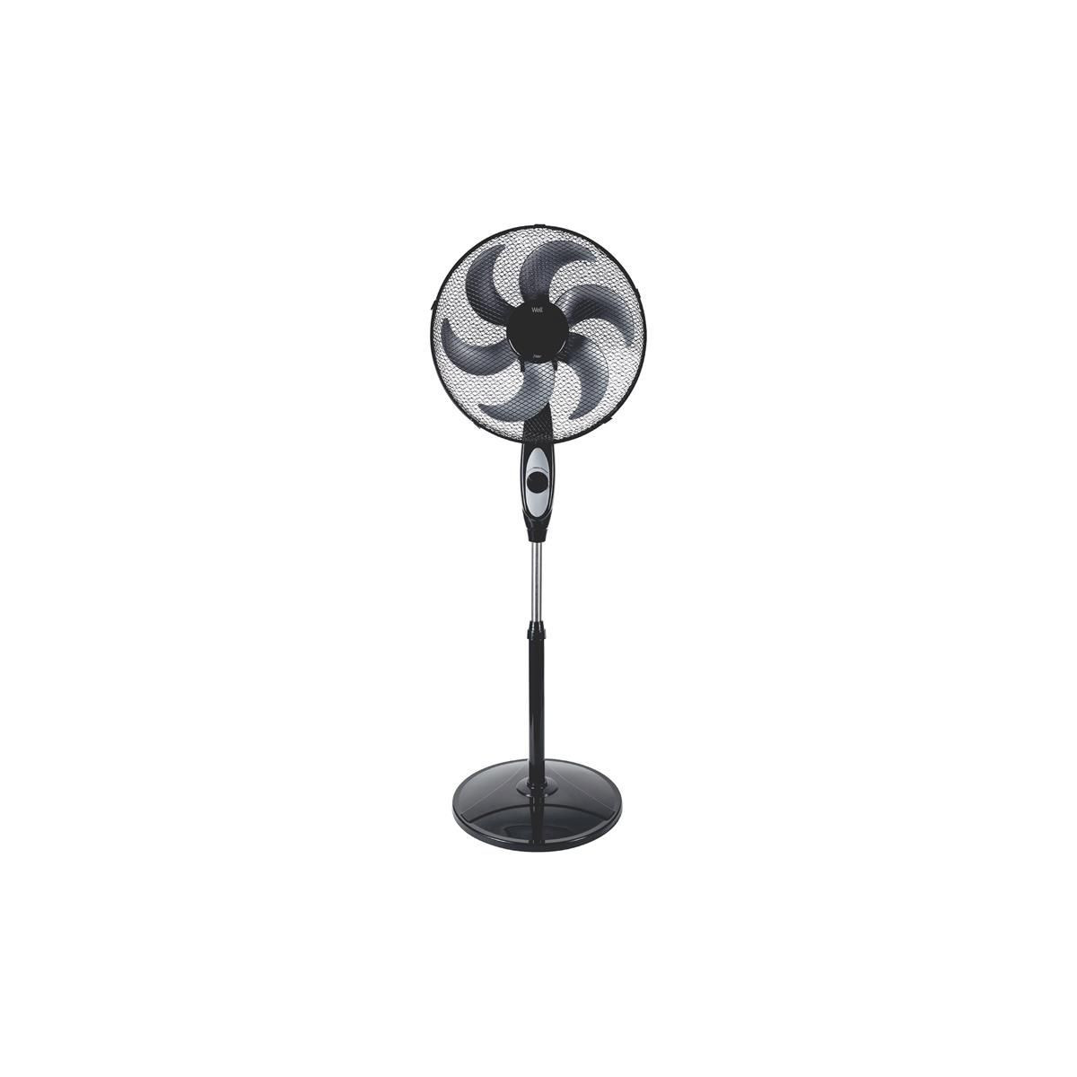 Ventilator cu picior 40cm, 75W, inaltime 1.3m, negru, Well Polar