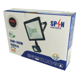 Proiector Led SMD Galaxy cu Senzor de Miscare, 20W 100W, 6000K, lumina rece
