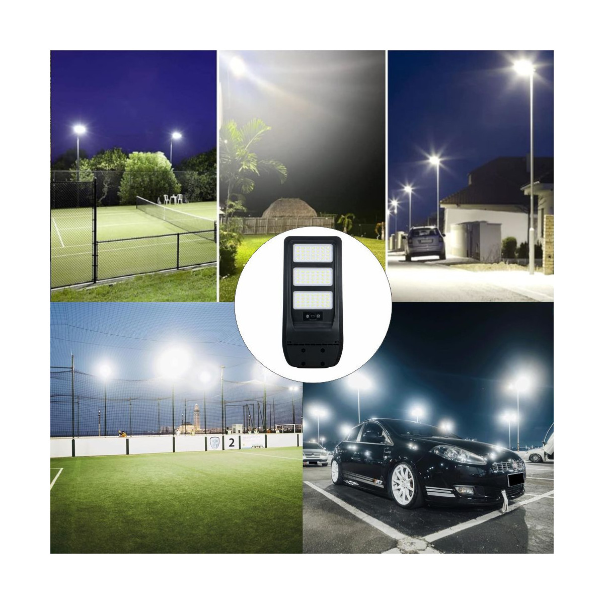 Corp Stradal cu sensor de miscare,panou solar monocristalin integrat si telecomanda - 90W/6500k