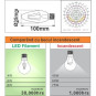 Bec Filament Lumanare E27, 4W  45W, 6500K, lumina rece, 480Lm