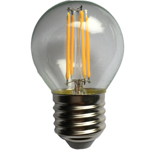 Bec Filament Sferic E27, 4W  45W, 6500K, lumina rece