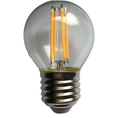 Bec Filament Sferic E27, 4W  45W, 6500K, lumina rece