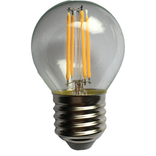 Bec Filament Sferic E27, 4W  45W, 3000K, lumina calda
