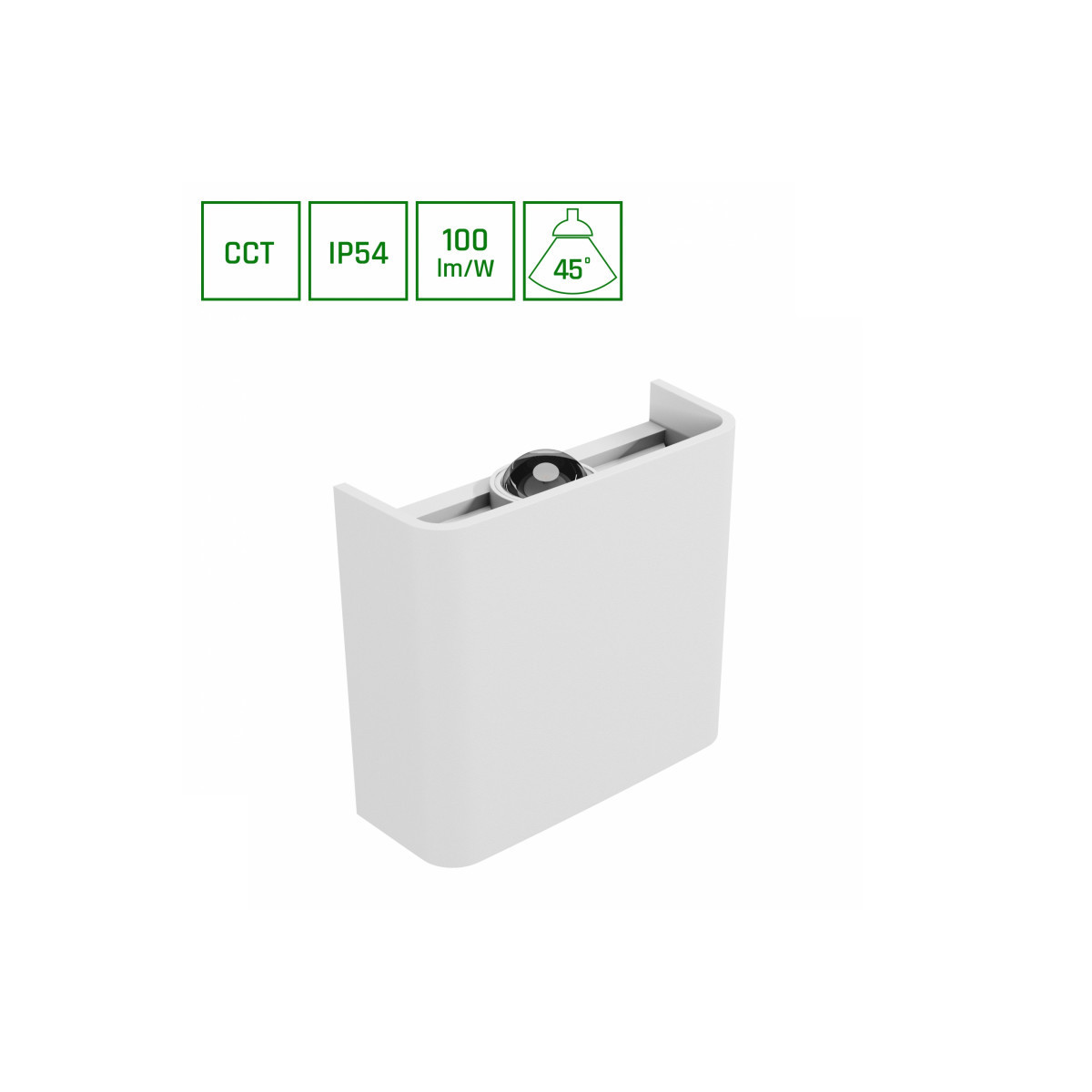 Lampă de perete exterioară Lunarix 1 albă IP54
