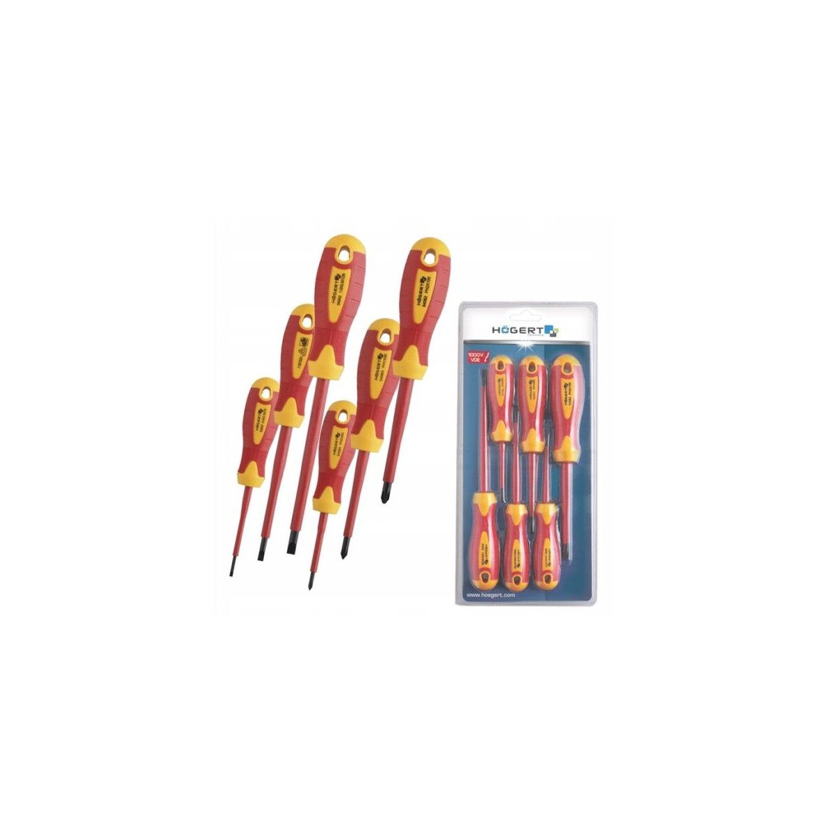 Set de șurubelnițe izolate, 6 piese, 1000 V, oțel S2