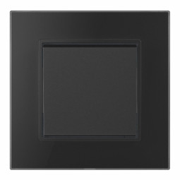 Intrerupator Simplu Negru cu Rama din Sticla